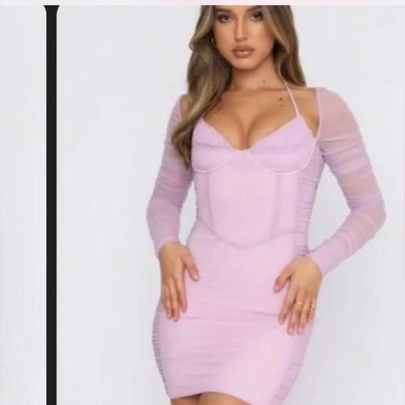 NWT White Fox Corset Halter Mini Dress‎ In Lilac Party Barbie Size Small - Picture 1 of 8